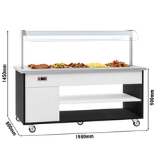 Load image into Gallery viewer, Comptoir buffet bain-marie - +30 ~ +90 °C - 5x GN 1/1