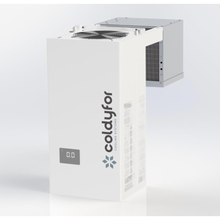 Charger l'image dans la galerie, Chambre froide négative -18°C/-20°C avec groupe de refroidissement sac à dos - 2,03 x 2,03 m - hauteur: 2,23 m - 6,8 m³ - Avec étagères et rideau à lanières