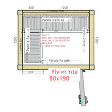 Charger l'image dans la galerie, Chambre froide négative -18°C/-20°C avec groupe de refroidissement sac à dos - 1,83 x 1,43 m - hauteur: 2,23 m - 4,07 m³ - Avec étagères et rideau à lanières