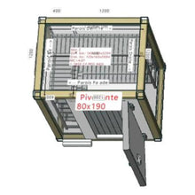 Charger l'image dans la galerie, Chambre froide négative -18°C/-20°C avec groupe de refroidissement sac à dos - 1,83 x 1,43 m - hauteur: 2,23 m - 4,07 m³ - Avec étagères et rideau à lanières