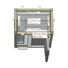 Charger l'image dans la galerie, Chambre froide négative -18°C/-20°C avec groupe de refroidissement sac à dos - 2,03 x 1,43 m - hauteur: 2,23 m - 4,57 m³ - Avec étagères et rideau à lanières