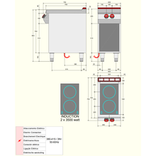 Charger l'image dans la galerie, DESCO - Cuisinière vitrocéramique INDUCTION - 2 zones - 7 Kw - Placard ouvert