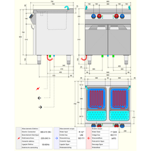 Charger l'image dans la galerie, DESCO - Cuiseur à pâtes électrique - 26+26 Litres - 18 Kw - placard fermé