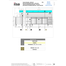 Charger l'image dans la galerie, ILSA - Table à pizza 3 portes sur roulettes EN60x40 pour bacs à pâtons + 2 tiroirs neutres - Saladette GN 1/3