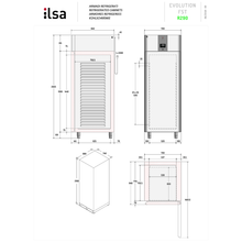 Charger l'image dans la galerie, ILSA - EVOLUTION 700TN - Armoire réfrigérée positive 1 porte sur roulettes en inox et côtés moulés -2°C/+8°C - GN 2/1 - CLASSE A