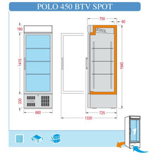 Charger l'image dans la galerie, TECFRIGO - Polo 450 BTV Spot - Vitrine de congélation 578 Litres - 1 Porte