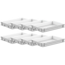 Görseli Galeri görüntüleyiciye yükleyin, 8x Récipient à pâte, blanc - B600xT400xH77mm - Accessoire pizzeria