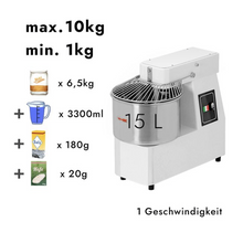 Carica l'immagine nel visualizzatore di Gallery, <transcy>Impastatrice 15 Litri con testa fissa / 10 kg - 230 Volt</transcy>