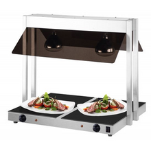 Load image into Gallery viewer, Chauffe-snack / Plaque chauffante vitro à pont avec 2 lampes chauffantes