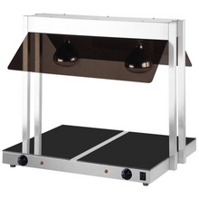 Load image into Gallery viewer, Chauffe-snack / Plaque chauffante vitro à pont avec 2 lampes chauffantes