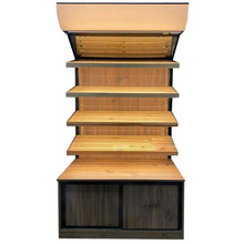 Charger l'image dans la galerie, Comptoir à pain neutre / Étagère à pain - 0,9 x 0,7 m - avec 4 étagères - éclairage inclus