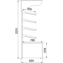 Charger l'image dans la galerie, Comptoir à pain neutre / Étagère à pain - 0,9 x 0,7 m - avec 4 étagères - éclairage inclus