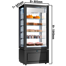 Charger l'image dans la galerie, SAGI - Vitrine panoramique de congélation -22°C/+5°C - 457 litres - avec 5 étagères en verre - Noir
