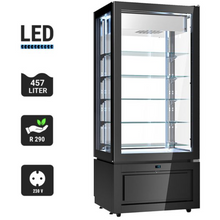 Charger l'image dans la galerie, SAGI - Vitrine panoramique de congélation -22°C/+5°C - 457 litres - avec 5 étagères en verre - Noir