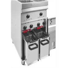 Charger l'image dans la galerie, VALENTINE - EVO 2200T - Friteuse double sur pied 2x8 Litres - 22 Kw TURBO - Swiss made - EcoGastro