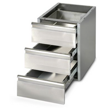 Carica l'immagine nel visualizzatore di Gallery, Tiroirs pour table en inox 0,4 m PREMIUM - 3 tiroirs pour tables de travail 700 profonde