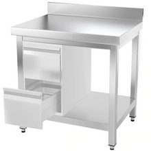 Charger l'image dans la galerie, Table de travail inox PREMIUM 0,7 m - Avec étagère basse