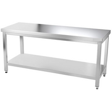 Charger l'image dans la galerie, Table de travail inox PREMIUM 2,0 m - Avec étagère basse