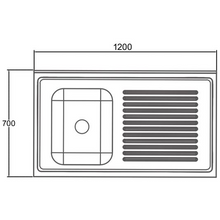 Charger l'image dans la galerie, KRUPPS - Table de plonge pour lave-vaisselle ou lave-verres sous-comptoir - Bac à gauche - 1,2 m