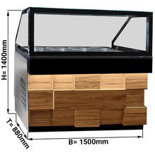Carica l'immagine nel visualizzatore di Gallery, SOPRANO - Vitrine chauffante 1,5 m - 4 x GN 1/1