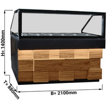 Carica l'immagine nel visualizzatore di Gallery, SOPRANO - Vitrine chauffante 2,1 m - 6 x GN 1/1
