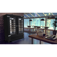 Charger l'image dans la galerie, Cave à vin de 640 litres - Noir- avec 2 portes verre