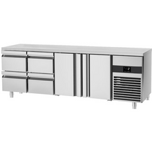 Charger l&#39;image dans la galerie, TECNODOM - Table réfrigérée positive PREMIUM - avec 2 portes &amp; 6 tiroirs 1/2 - GN 1/1
