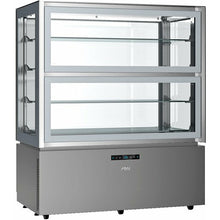 Cargue la imagen en la galería, SAGI - Vitrine de pâtisserie panoramique double de réfrigération verticale +2°C/+10°C - Argenté