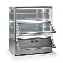 Cargue la imagen en la galería, SAGI - Vitrine de pâtisserie panoramique double de réfrigération verticale +2°C/+10°C - Argenté