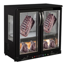 Load image into Gallery viewer, Cave de maturation à viande - 0,92 m - avec 2 portes vitrées - noire