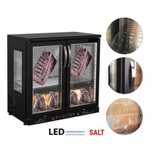 Load image into Gallery viewer, Cave de maturation à viande - 0,92 m - avec 2 portes vitrées - noire