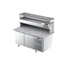 Lade das Bild in den Galerie-Viewer, ILSA - Table à pizza 2 portes sur roulettes EN60x40 pour bacs à pâtons - Saladette GN 1/3

