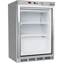 Cargue la imagen en la galería, FRIDGE - Congélateur vitré sous-comptoir frigo statique - 130 Litres - Inox

