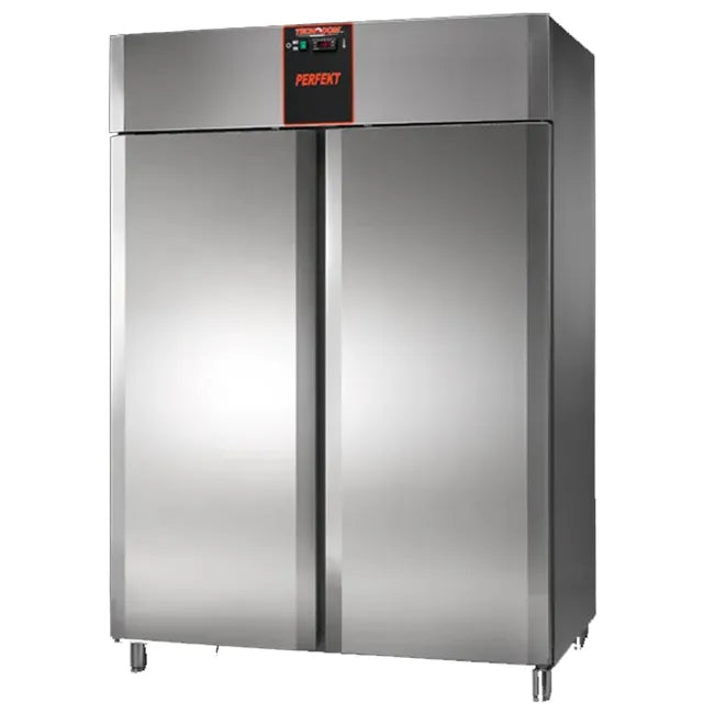 TECNODOM -  PERFEKT 1400 - Armoire réfrigérateur ECO températures positives 0°C/+10°C - 2 portes en inox - GN 2/1