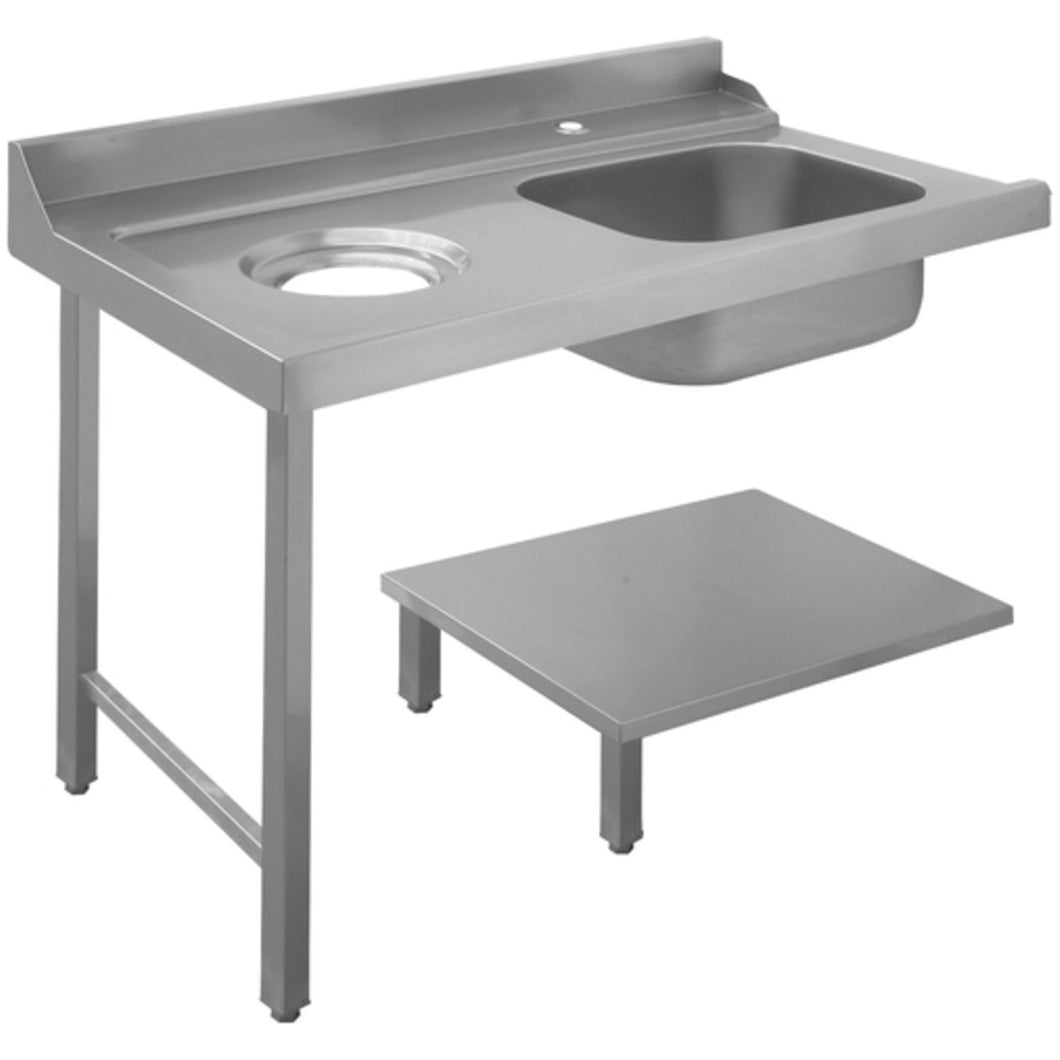 KRUPPS - Table d'entrée de plonge lave-vaisselle à capot à gauche + vide ordures - L1200