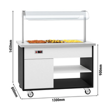 Görseli Galeri görüntüleyiciye yükleyin, Comptoir buffet bain-marie - +30 ~ +90 °C - 3x GN 1/1
