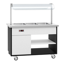 Lade das Bild in den Galerie-Viewer, Comptoir buffet bain-marie - +30 ~ +90 °C - 3x GN 1/1
