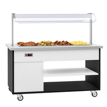 Cargue la imagen en la galería, Comptoir buffet bain-marie - +30 ~ +90 °C - 4x GN 1/1
