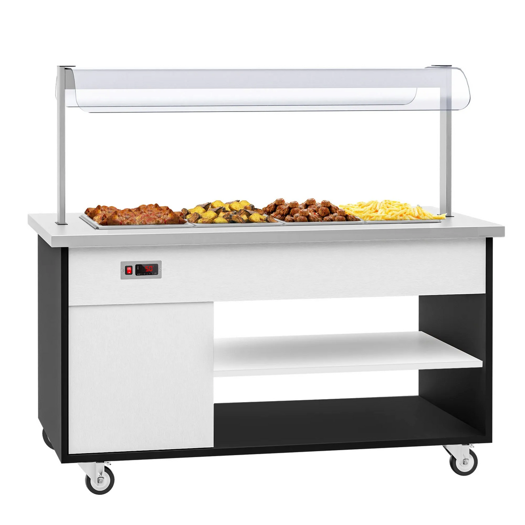 Comptoir buffet bain-marie - +30 ~ +90 °C - 4x GN 1/1