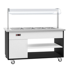 Cargue la imagen en la galería, Comptoir buffet bain-marie - +30 ~ +90 °C - 4x GN 1/1
