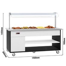 Lade das Bild in den Galerie-Viewer, Comptoir buffet bain-marie - +30 ~ +90 °C - 5x GN 1/1
