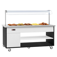 Görseli Galeri görüntüleyiciye yükleyin, Comptoir buffet bain-marie - +30 ~ +90 °C - 5x GN 1/1
