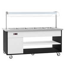 Cargue la imagen en la galería, Comptoir buffet bain-marie - +30 ~ +90 °C - 5x GN 1/1
