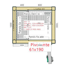 Lade das Bild in den Galerie-Viewer, Chambre froide négative -18°C/-20°C avec groupe de refroidissement sac à dos - 1,43 x 1,23 m - hauteur: 2,23 m - 2,57 m³ - Avec étagères et rideau à lanières
