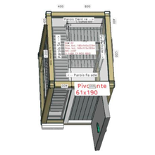 Cargue la imagen en la galería, Chambre froide positive +2°C/+8°C avec groupe de refroidissement sac à dos - 1,43 x 1,83 m - hauteur: 2,23 m - 4,07 m³ - Avec étagères
