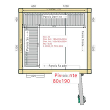 Cargue la imagen en la galería, Chambre froide positive +2°C/+8°C avec groupe de refroidissement sac à dos - 2,03 x 1,83 m - hauteur: 2,23 m - 6,06 m³ - Avec étagères
