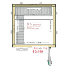 Görseli Galeri görüntüleyiciye yükleyin, Chambre froide négative -18°C/-20°C avec groupe de refroidissement sac à dos - 2,03 x 2,03 m - hauteur: 2,23 m - 6,8 m³ - Avec étagères et rideau à lanières
