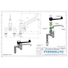 Load image into Gallery viewer, MONOLITH - EROS R0102020206 - Robinetterie professionnelle - Robinet avec mitigeur en plastique (PA6*) gastropro deux trous
