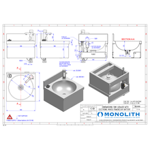 Görseli Galeri görüntüleyiciye yükleyin, MONOLITH - ARES080 - Lave-mains avec robinet mitigeur, détecteur électronique et rebord arrière (eau chaude et froide) - Robinetterie professionnelle
