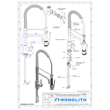 Cargue la imagen en la galería, MONOLITH - EROS005 - Robinetterie professionnelle pour maison ou bar - Robinet mitigeur gastropro monotrou
